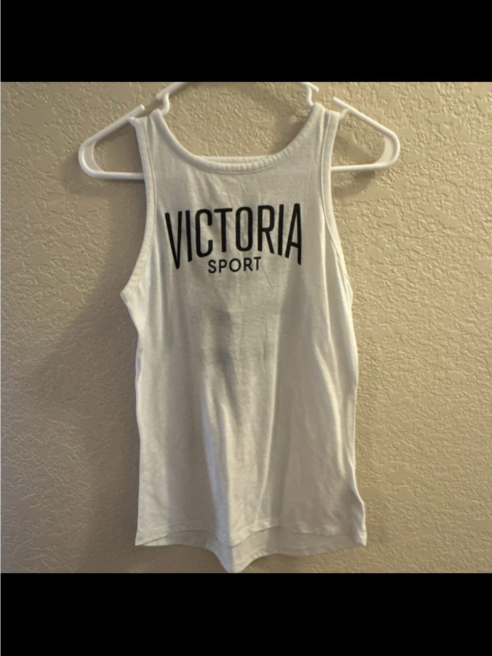 Victoria's Secret White Logo Tank - Sporty Racerback